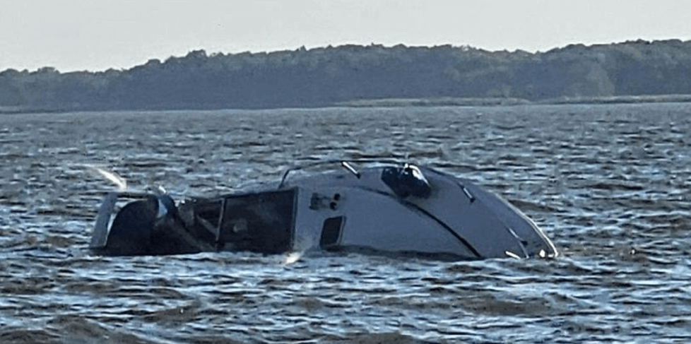Boat sinking in the water
