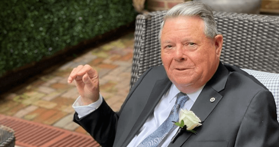 Man sitting in a patio