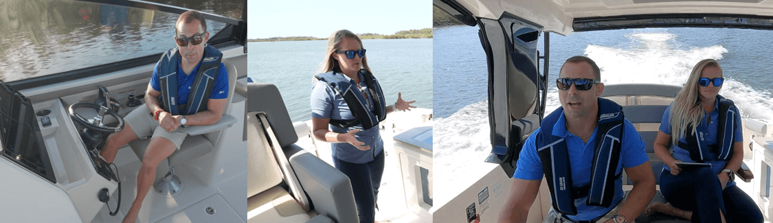 Capt Trip & Capt Shelley on a Boston Whaler