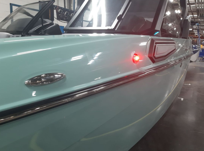 Boat with navigation light