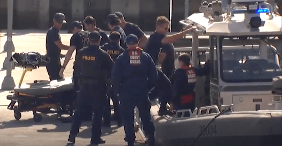 A Rescue crew at the dock