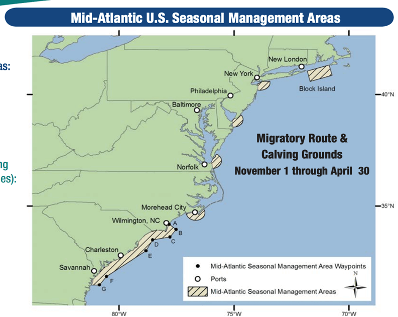 Migratory Route & Calving Grounds map