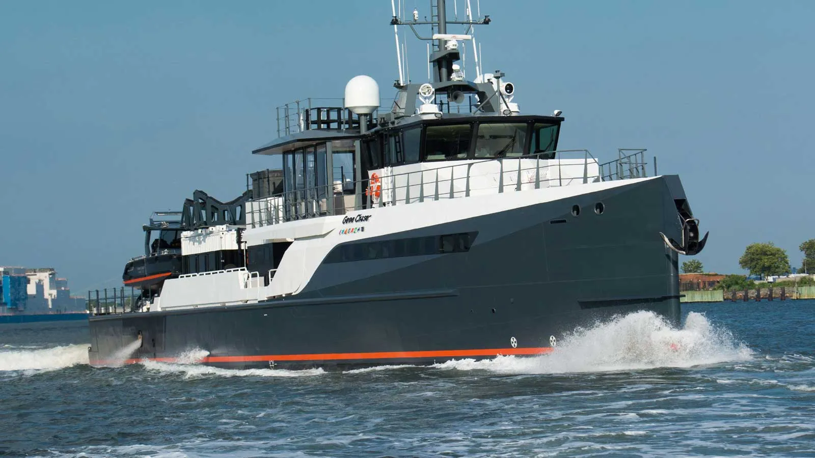 Gene Chaser on the water