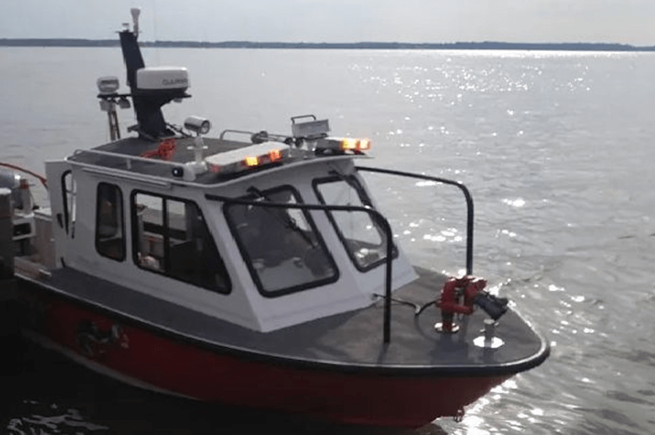 Rescue boat in the water