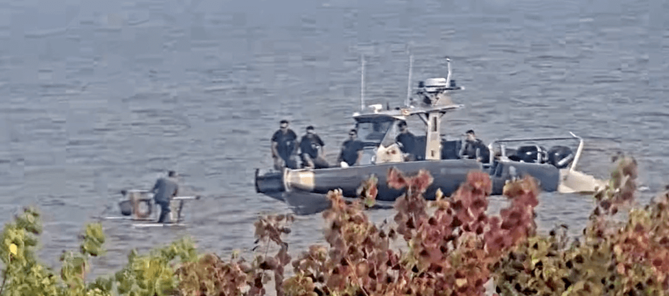 Rescue crew on a boat