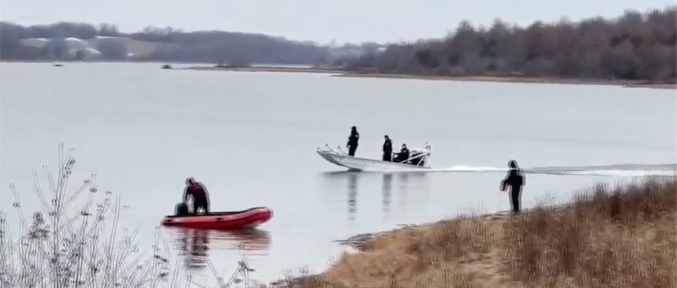 Search crew in the water