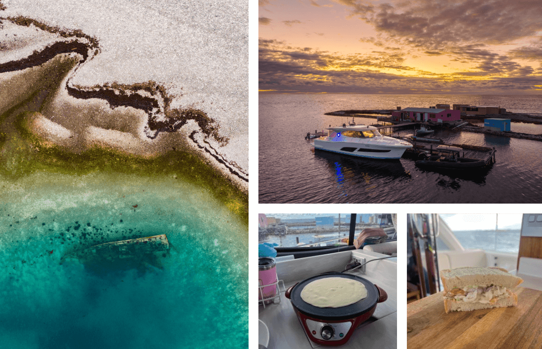 A wreck, a base, pancakes for breakfast and one of Lee-Anne’s special lunch sandwiches – fresh-made bread, rock lobster and salad