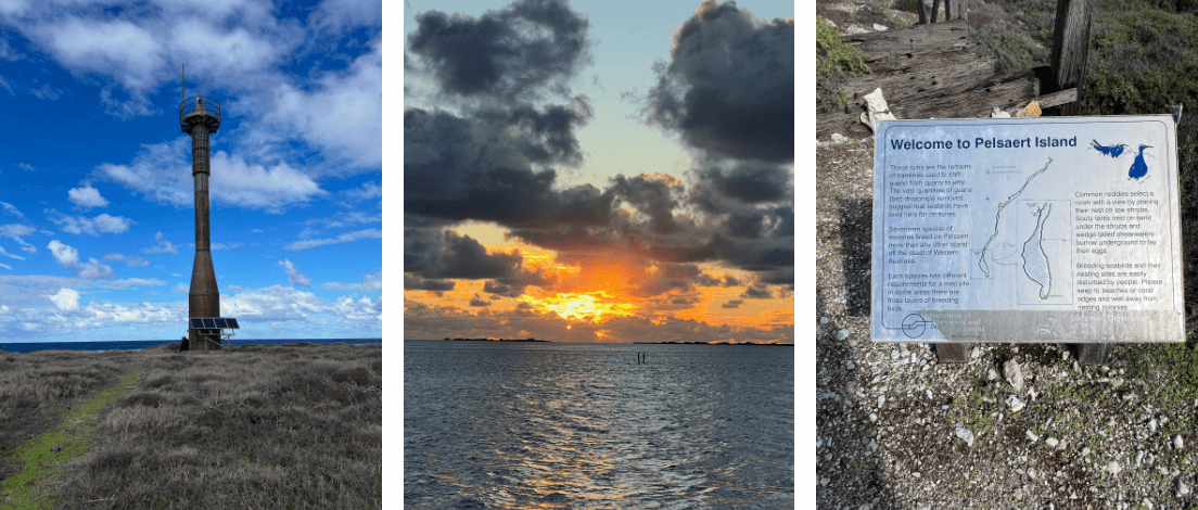 The unmanned lighthouse on Pelsaert Island