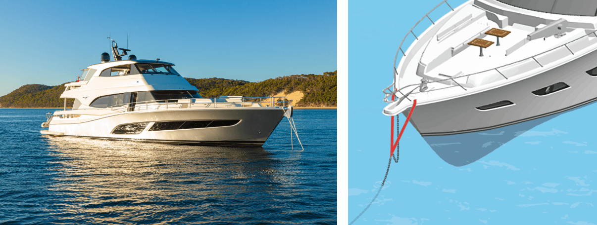 A snubber is a vital piece of equipment, especially for long stays in one location. It absorbs shock transmitted from anchor and chain to the yacht