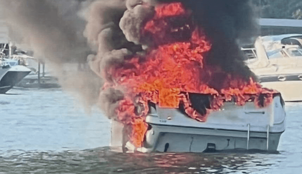 A boat was fully engulfed by five-foot-high flames, injuring seven, after it exploded on Lake Lanier