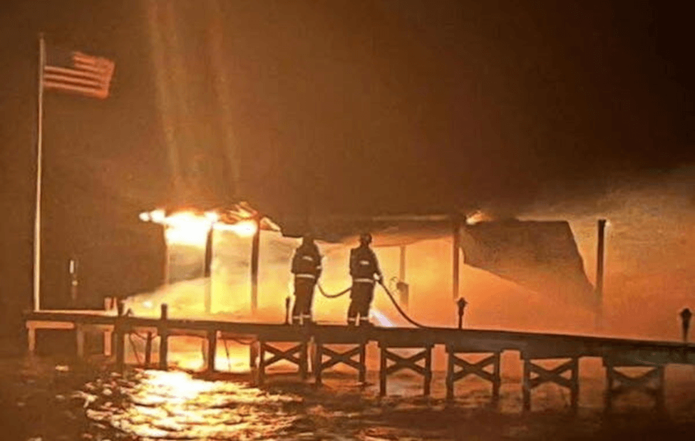 A private pier, a boat, and a PWC were destroyed in an early morning blaze on a North Carolina lake