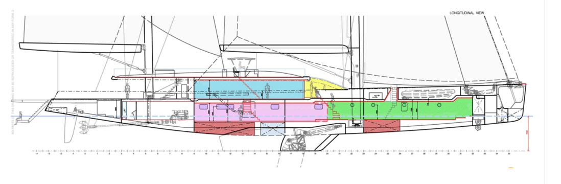 Drawing showing the Baysian's two major tanks
