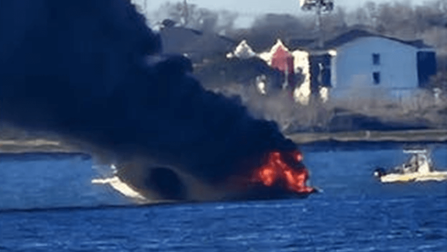 Boat erupted in flames