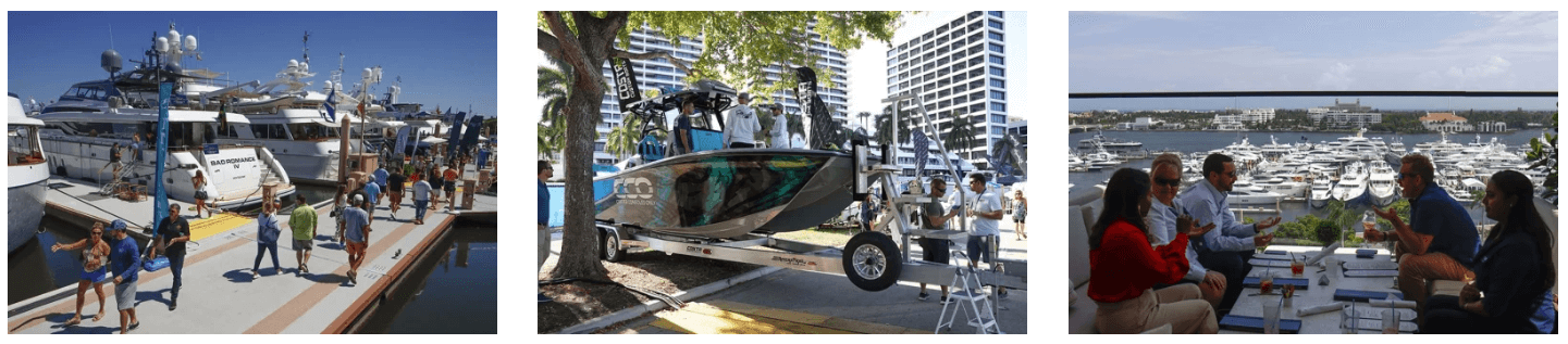 Visitors enjoying the Palm Beach International Boat Show