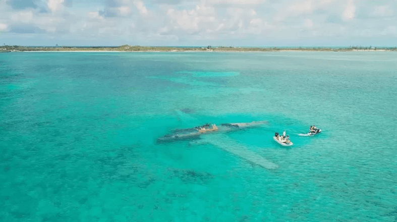 Plane wreck in water