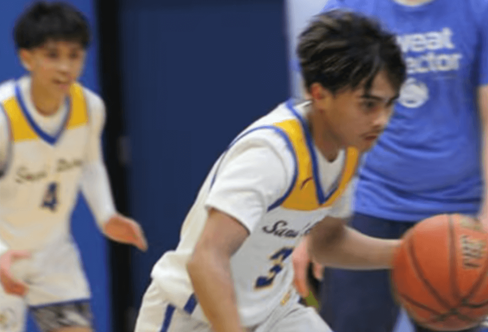 Kids playing basketball