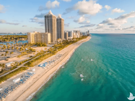 Areial view of Miami Beach