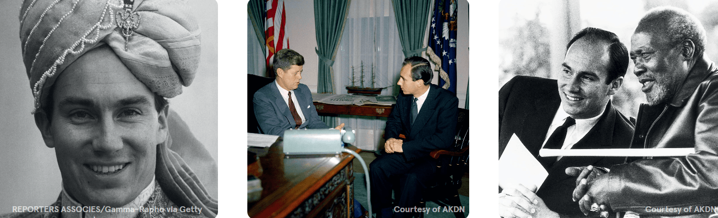 Various picture Aga Khan, President Kennedy and President Kenyatta