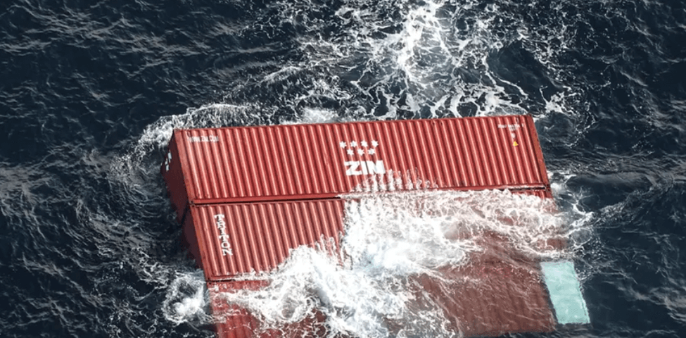 Container vessel at sea