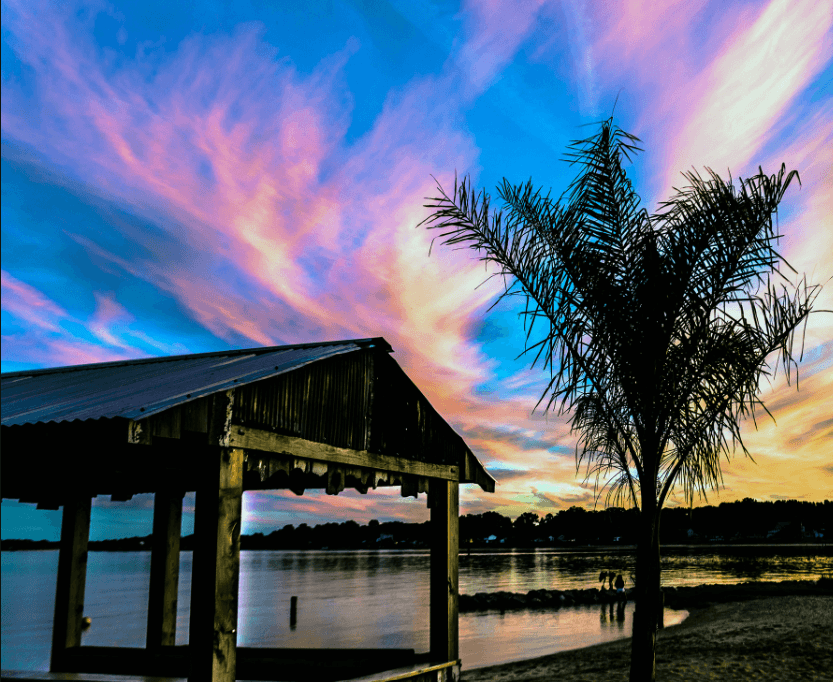 beautiful sunset over a dock