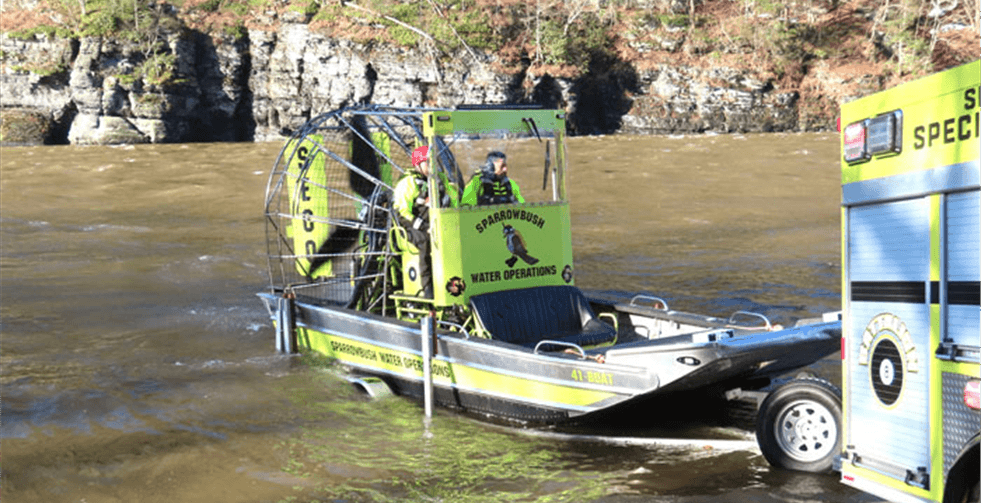 An airboat in the water