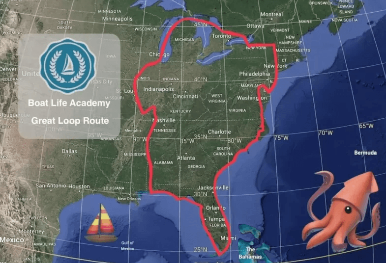 Traditional route of the Great Loop