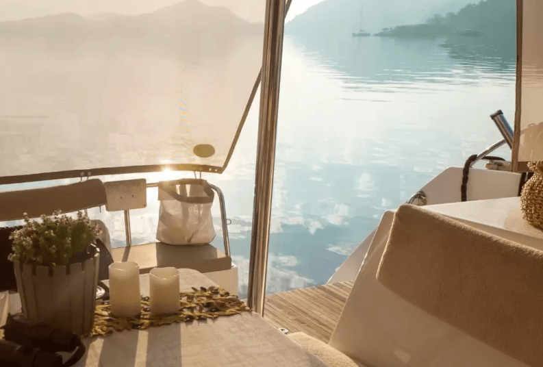 Boat with shades and decor