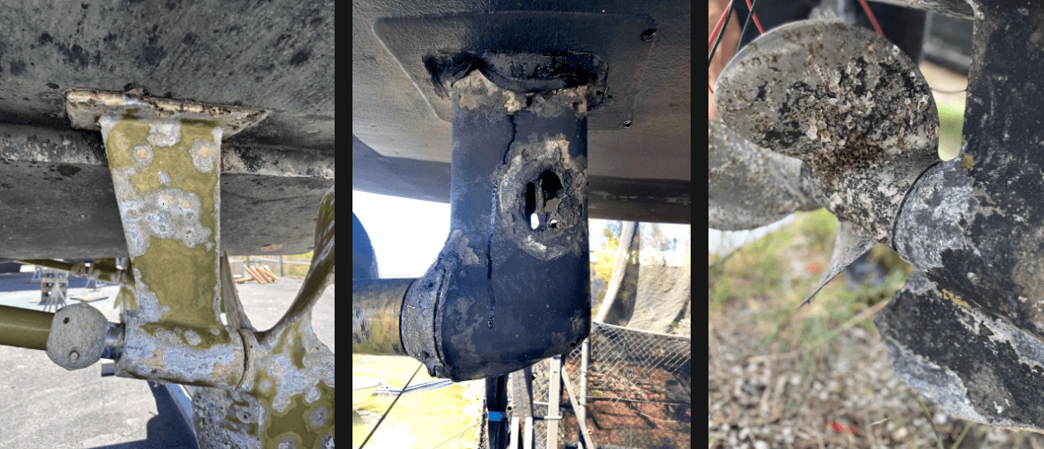 corrosion on a boat propeller