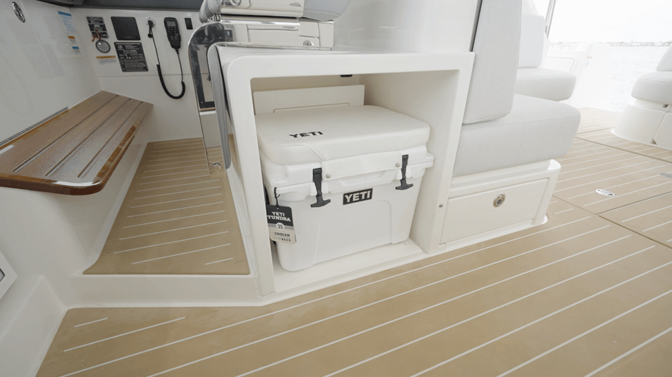 port side storage for cooler