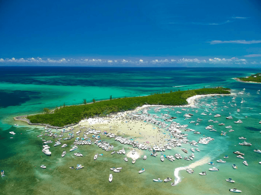 boats around the island