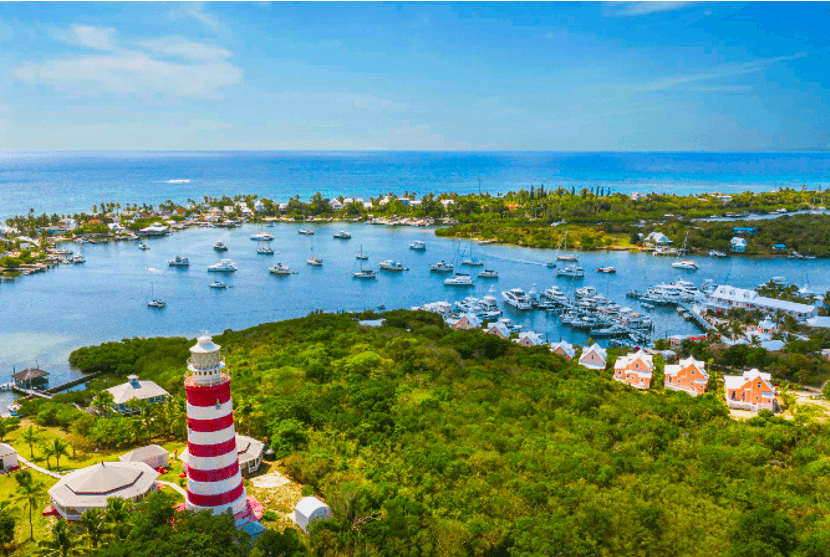 lighthouse overlooking bay