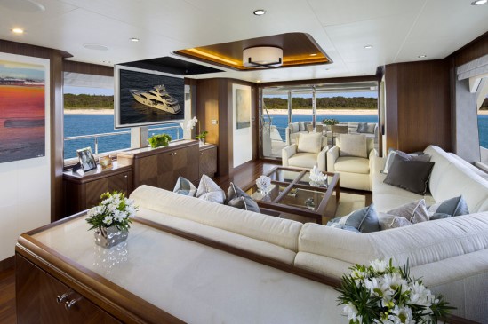 Ocean Alexander 112 Tri-Level Motor Yacht salon aft