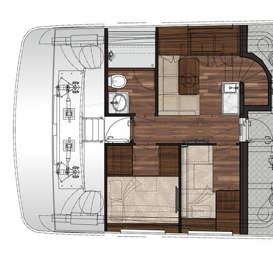 Ocean Alexander 85 Motoryacht crew floor plan
