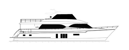Ocean Alexander 85 Motoryacht profile drawing