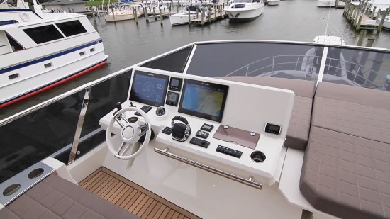 Prestige 630 flying bridge helm