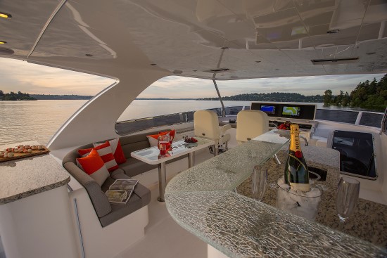 Regency Yachts P65 Flybridge Dining Space