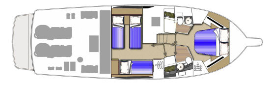 Riviera 445 SUV accommodation layout