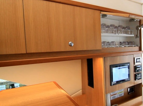 Riviera 57 Enclosed Flybridge cabinet space