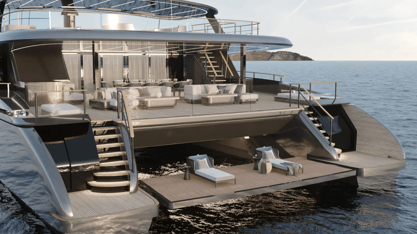 World's largest electric multihull - CAD drawing showing that the owner plans to visit low latitudes as well as high ones