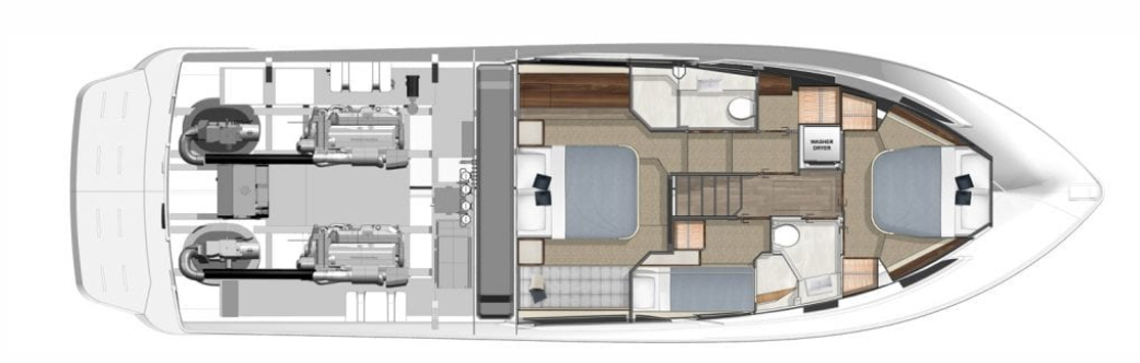 Riviera 505 SUV layout cabins