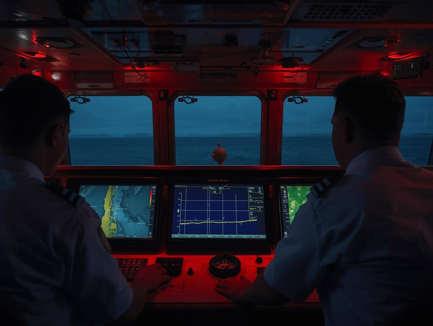 Navigation screens at night