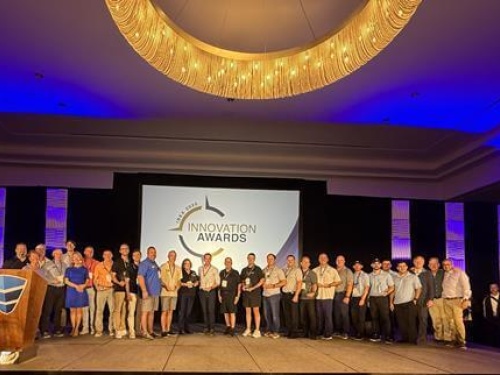 The winners of the 2025 IBEX Innovation Awards on stage in Tampa