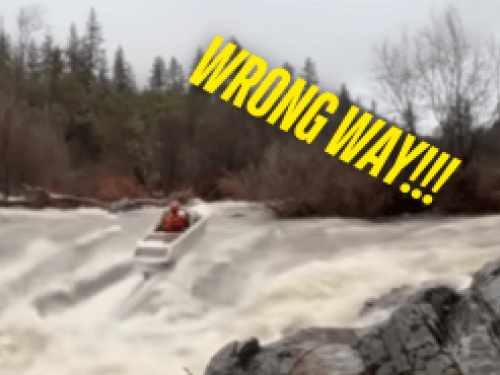 Boater going the wrong way upstream