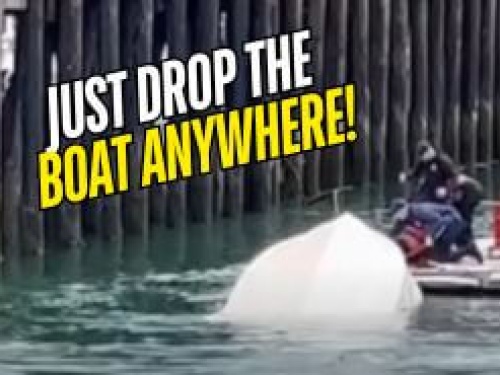 Boneheaded Boaters - Boat dropped in water