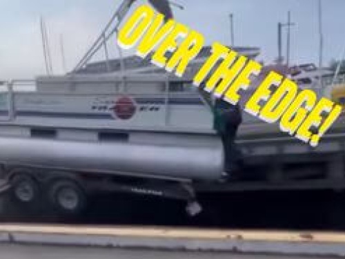 Pontoon going over edge at marina