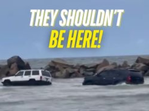 2 vehicles in the water