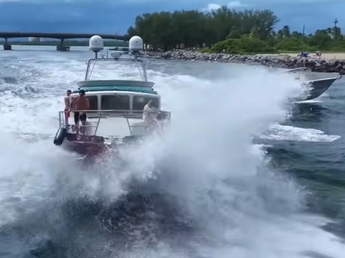 Boat on Haulover Inlet