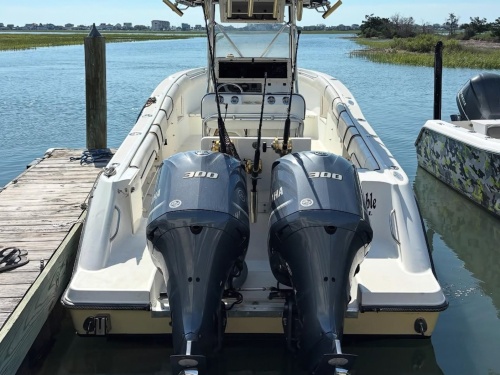 Captain Will Sanchelli boat with Sharrow props