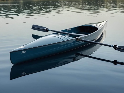 Rowing shell on the water