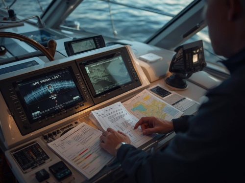 Captain at helm GPS signal lost